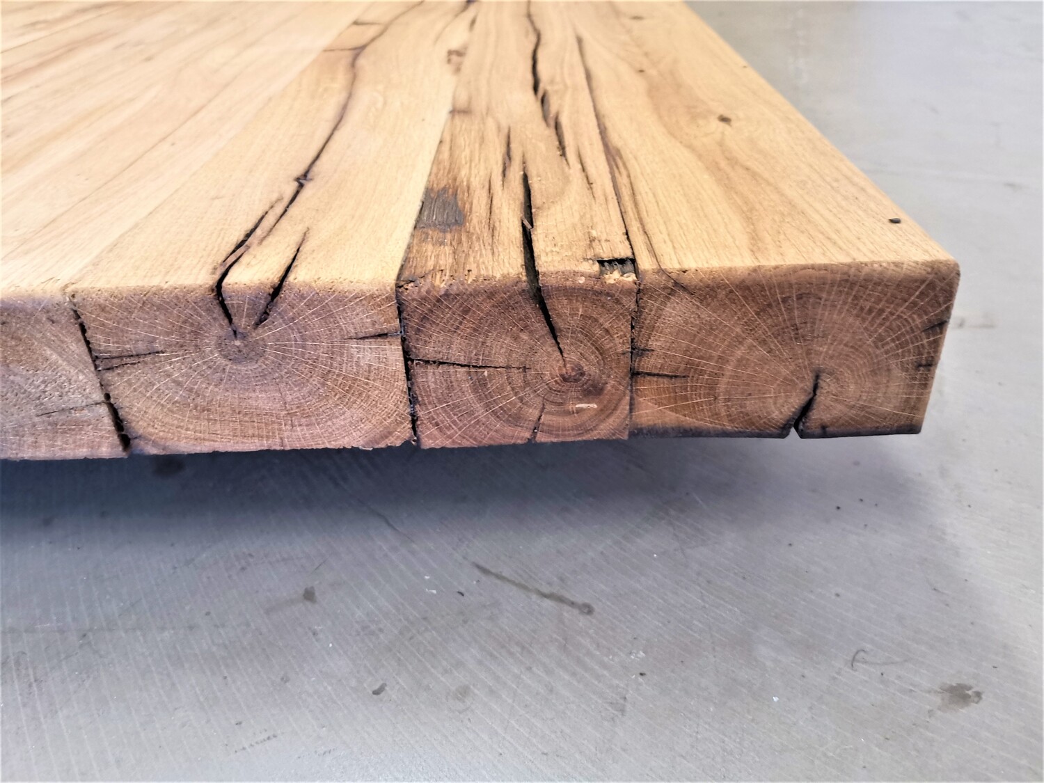 Eiche Tischplatte aus Balken Massivholz Möbel